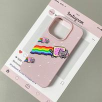 Nyan Cat Pixel Art Phone Case For IPhone 11 12 13 Pro Case 14 15 16 17 Pro Max 17Air 16E 14 Plus Soft Shockproof Silicone Cover iphone 13 Pro gray