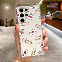 Slaugytoja Medicininis Vaistas Sveikata Širdis Telefono dėklas Samsung Galaxy S26 S25 S24 S23 S22 Ultra S20 S21 FE 5G Plus Minkštas Skaidrus Dangtelis For Samsung S26Ultra white