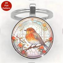 European Robin Friendship Gift Keychain Set - Exquisite Pendant Backpack Accessory gray