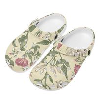 Color Print EVA Clogs for Women Men Breathable Ventilated Garden Shoes Slip On Beach Pool Bathroom Home Beach Sandals Soft Fit 36 balta