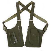 Multi-Pocket Adjustable Strap Vest Chest Bag for Travel Outdoor Everyday Carry One Size žalia