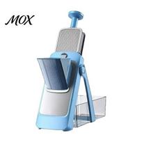 Safe Hand Guard Mandoline Slicer Multifunctional Vegetable Slicer, Adjustable Thickness 0-8mm with Cutter Drain Box 4 Blades & Container, Kitchen for mėlyna
