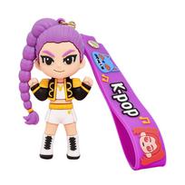 4 vnt. KPOP raktų pakabukas Tigro personažas PVC figūrėlė raktų pakabukas Žavingas Harajuku stiliaus raktų žiedas skirtas vaikams ir gerbėjams Kalėdinė dovana beige
