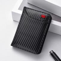 Men’s Carbon Fiber Pattern Slim Wallet RFID Blocking Bifold Wallet Minimalist Front Pocket Card Holder ID Window Money Clip Wallet for Men juoda