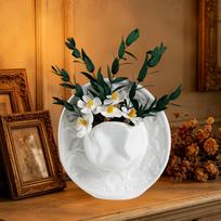 Ceramic Cowboy Hat Vase Flower Container Home Decor Table Centerpiece Decorative for Living Room Cabinet Bedroom Desktop Indoor balta