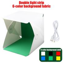 Folding Lightbox Portable Photography LED Photo Studio Tent LED Softbox Background Kit USB Mini Light Box For DSLR Camera Phone balta