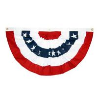 USA Pleated Fan Flag, 4th of July American Flag Bunting, Red White Blue Patriotic Half Fan Banner for Independence Day Porch Garden Outdoor Indoor S