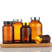 Individuali Gamyklinė 60cc 100ml Gintarinio Stiklo Vaistų Buteliukas Su Užsukamu Dangteliu Kapsulėms Plačiaburnis Buteliukas Skystiems Vaistams 0.5 cm&100 mL gintaras