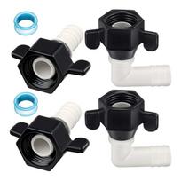 NPT Barb Elbow Adapter RV Water Pump Fittings Swivel Adapter B black
