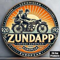 Vintage Zundapp Metal Wall Art Retro Sign Bar Decor orange