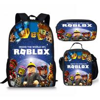 Roblox Backpack Lunch Bag Pencil Case 3-in-1 Set for Kids Boys Girls, Gaming Backpack with Padded Laptop Compartment, Large Capacity School Bookbag