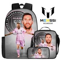 Kids Soccer Fan Backpack Set With Cristiano Ronaldo Neymar Print Oxford Fabric School Bag Boys Girls Backpack