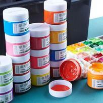 Wencui 40-Color Finger Painting Gouache Watercolors for Kids black gray