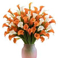 Calla Lily Artificial Flower Bouquet Baby's Breath Tulip Mixed Calla Lily Lily Faux Floral Arrangement B beige