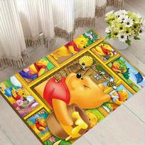 1pc Winnie-the-Pooh Carpet Area Rug, Bedroom, and Playroom Durable, Stain-Resistant, and Easy To Clean, Living Room 100cm by 120cm yellow
