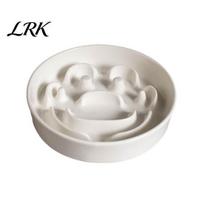 Elevated Pet Food Bowl Slow Feeder, Ceramic Dog with Stand, Prevents Choking, Protects Spine, Raised for Cats Dogs Feeder Pets A white