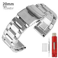 18/20/22/24mm Replacement Double Buckles Stainless Steel Wrist Strap Watchband 20mm sidabras