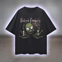 Salad Finger TShirt Surreal HorrorThemed TShirt Cotton Unisex Streetwear Suitable For All Seasons Graphic T Shirts L gray