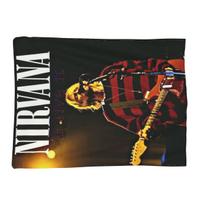 Kurt Cobain Antklodės Minkšta Šilta Flanelinė Mesti Antklodė Patalynė Lovai Svetainei Iškylai Kelionei Namams Sofai Size: 75*100cm, Weight: 230 GSM brown