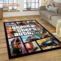 3D GTA žaidimo Grand Theft Auto žaidėjo kilimas kilimėlis miegamojo svetainės namų sofos dekoravimui, vaikų žaidimų didelis dekoras grindų kilimėlis 40x60cm( 15x23in )