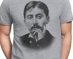 Marcel Proust T-shirt S-XXL, Albert Camus, Sartre, James Joyce, Franz Kafka, André Gide, Flaubert, Literature, Cool Gift! 150 gray