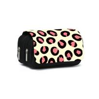 Animal Texture Print Double Layered Flip Pen Case for Boy/Girls Best Gifts 2D Cartoon School Supplies Pencil Case for Children orange