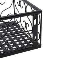 Balcony Flower Pot Stand Thickened Iron Decorative Patio Railing Shelf With Retainers for Windowsill Applicable to 10.5cm/4.1in Railing black