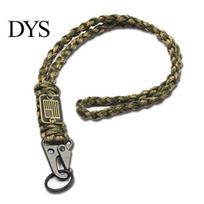 Durable Lanyard Heavy Duty Braided American Flag Tag Keychain Men Key Rope Pendant Adjustable Ring kamufliažas