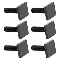 6 vnt. T-slot varžtai stogo bagažinės skersiniams, 0,79x0,79x0,16 col. M8*30 mm, juodi, keturkampės galvutės T-varžtai black