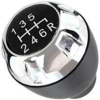 Jeep Wrangler 07-13 Gear Shift Knob Black & Chrome 6-Speed juoda