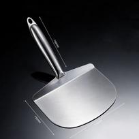 Stainless Steel Curved Putty Knife Fan Shaped Plaster Trowel Ash Scoop Scraper Heavy Duty Wall Finishing Tool for Mortar Paint gray