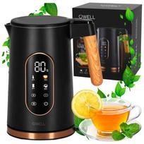 Elektrinis stiklinis virdulys su temperatūros reguliavimu, juodas, LED, 1,7 l, 2200 W