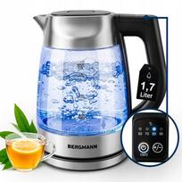 Stiklinis elektrinis virdulys BERGMANN 1,7 l, 2200 W, su temperatūros reguliavimu