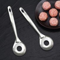 Nerūdijančio plieno buitinis žuvies kukulių formavimo įrankis, mėsos kukulių šaukštas, rutuliukų gamintojas, mėsos kukulių šaukštas kasikas, virtuvės presavimo kasimo šaukštas white