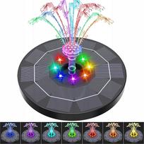 Saulės plaukiojantis fontanas, 1500mAh, 8 antgaliai, 200 l/val., 100 cm, 8 LED