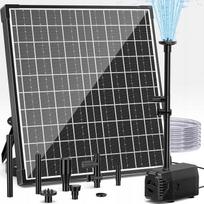 Saulės fontanas 25W, tvenkiniui, 1200 l/val. siurblys, 4 antgaliai, filtras
