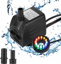 Vandens siurblys tvenkiniui, fontanui, 800 l/h, 16W, su 12 LED