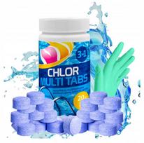 Baseino chloro tabletės 50 x 20 g, 1 kg, su pirštinėmis