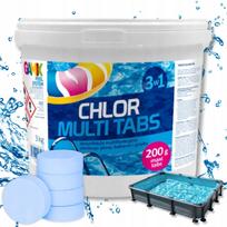 Baseino ir sūkurinės vonios chloro tabletės GAMIX, 3 kg (15 x 200 g)