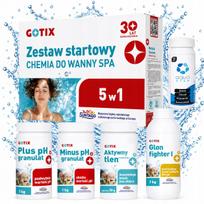 Pradinis baseino ir SPA priežiūros rinkinys: chloras, aktyvus deguonis, pH, nuo dumblių