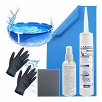 PVC baseino remonto rinkinys, klijavimas drėgnai