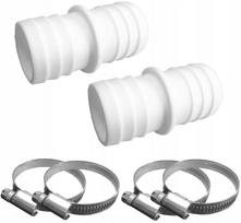Žarnos jungtis PVC, 38 mm, su spaustukais, POOL, 2 vnt.