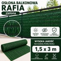 Balkono uždanga RAFIA, technoratanas, 1,5x3 m, žalia