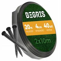 Plastikinė vejos bortelio juosta, juoda, 20 m (2 x 10 m)