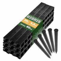 Sodo bortelis EDGING 4,5 cm, 20 m, su 60 ankerių, juodas, lankstus