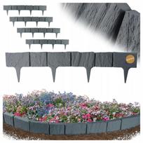 Sodo bortelis GARDEN PALISADE, 390 cm, pilkas akmuo
