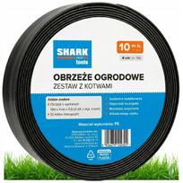 Sodo vejos bortelis 10 m x 4 cm, lankstus, su juodais plastikiniais kaiščiais