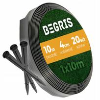 Sodo vejos bortelis, 10 m, plastikas, juodas, su tvirtinimo kuoliukais