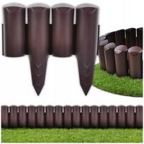 Plastikinė sodo tvorelė, 300 cm, bronzinė, atspari UV spinduliams