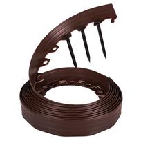 Plastikinė vejos borto juosta, ruda, 10 m x 6 cm